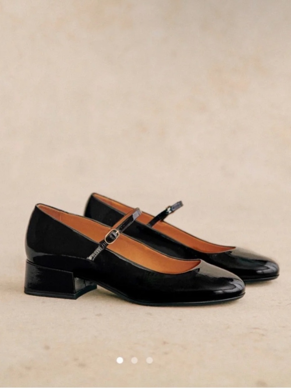 New In Box Sezane Angelique Mary Janes Patent Black - Size US 8